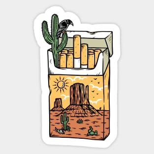 pack of cigarettes with a desert view Sticker